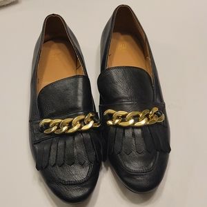 H&M Black Loafers Decorative chain size 9.5